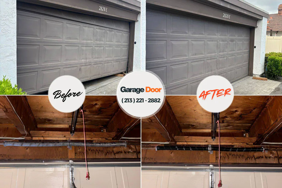 Before and after: garage door repair Horace, ND